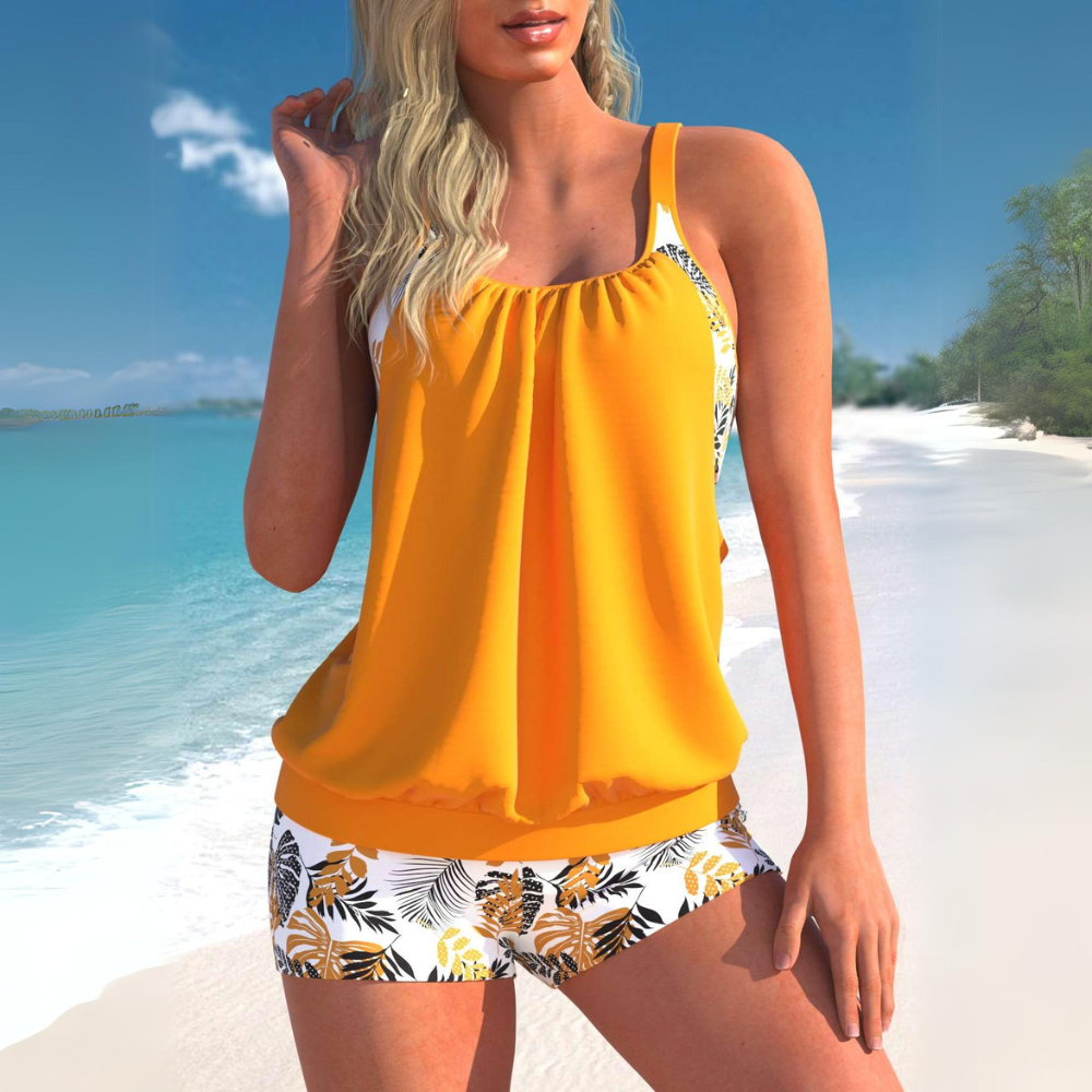 Norvielle Damen Tankini Set Spitzenstreifen