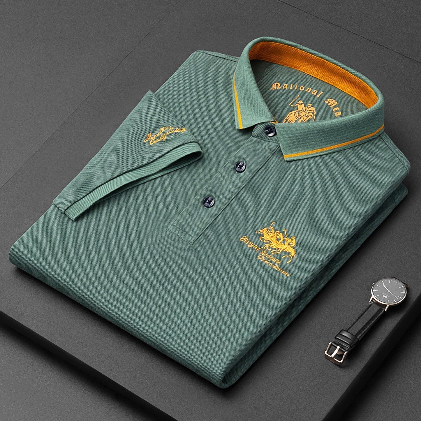 Miles Herren Polo Shirt mit Stickerei