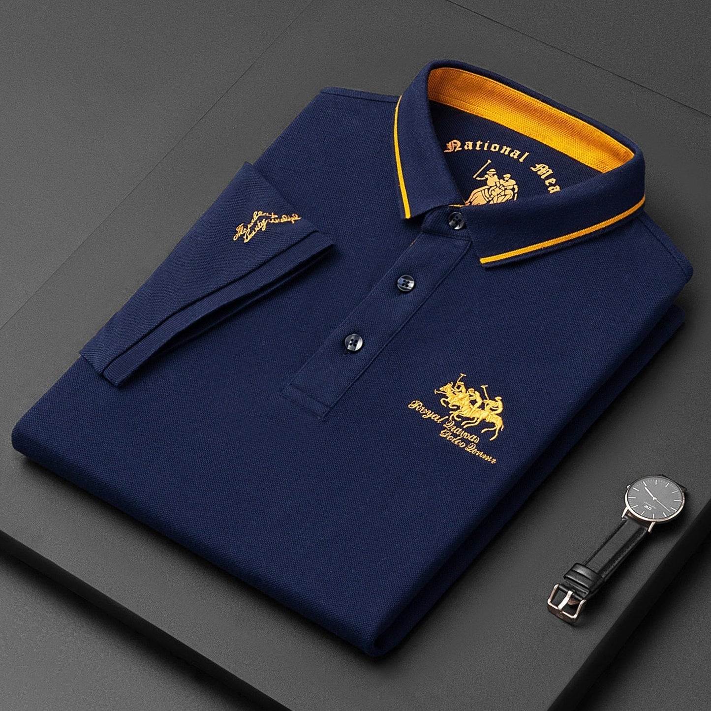 Miles Herren Polo Shirt mit Stickerei