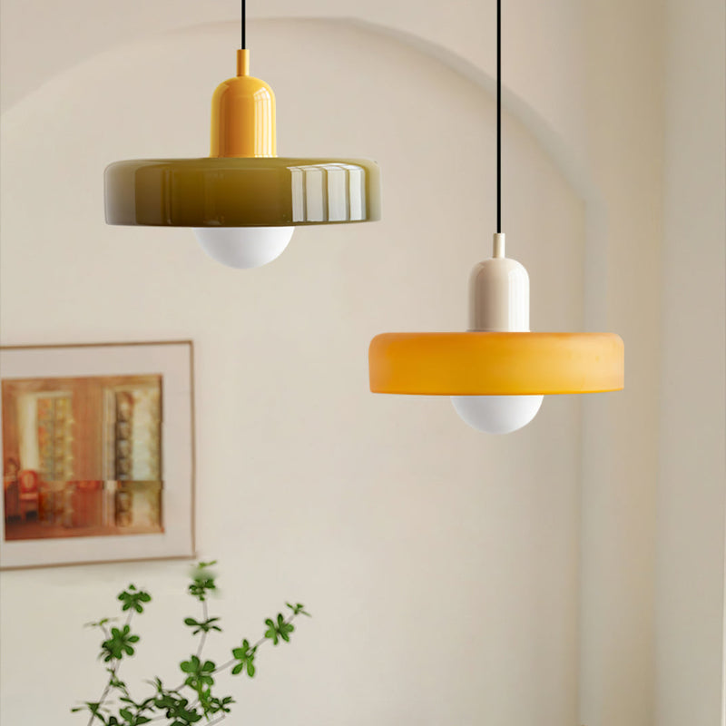 Bauhaus Pendelleuchte Farbiges Glas