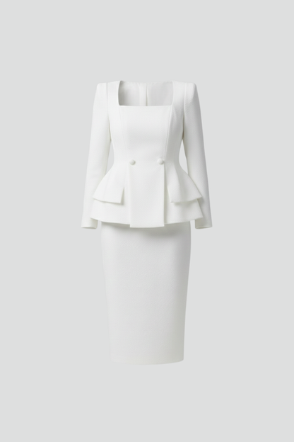 Damen Zweiteiliger Rockanzug Set Modern - Norvielle