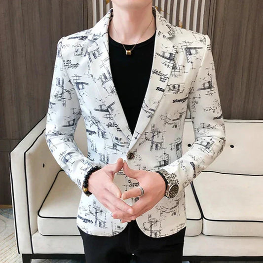 Norvielle Herren Blazer Bedruckt Lässig - Norvielle