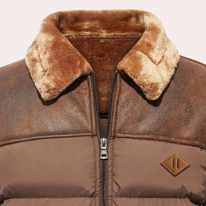 Herren Steppjacke Gepolstert Reverskragen