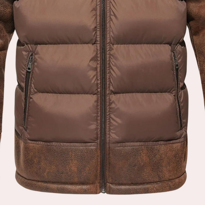 Herren Steppjacke Gepolstert Reverskragen
