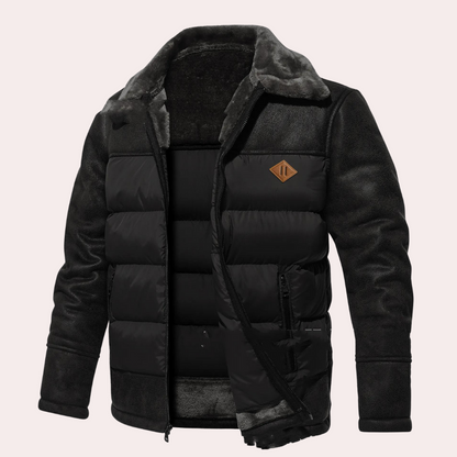 Herren Steppjacke Gepolstert Reverskragen