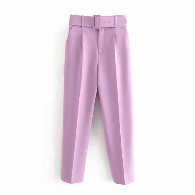 Damen Hochbundhose mit Gürtel und Taschen Lässig