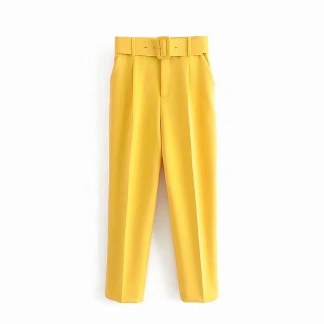 Damen Hochbundhose mit Gürtel und Taschen Lässig