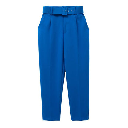 Damen Hochbundhose mit Gürtel und Taschen Lässig