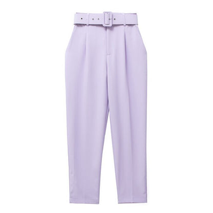 Damen Hochbundhose mit Gürtel und Taschen Lässig