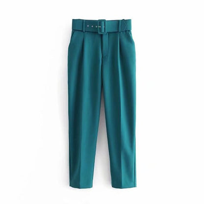 Damen Hochbundhose mit Gürtel und Taschen Lässig