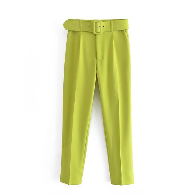 Damen Hochbundhose mit Gürtel und Taschen Lässig