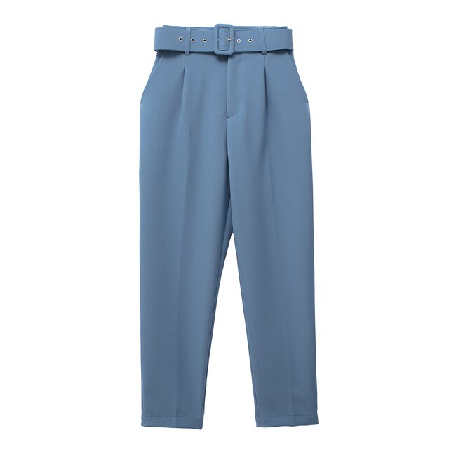 Damen Hochbundhose mit Gürtel und Taschen Lässig