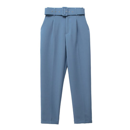 Damen Hochbundhose mit Gürtel und Taschen Lässig