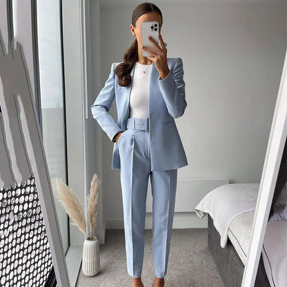 Damen Hochbundhose mit Gürtel und Taschen Lässig