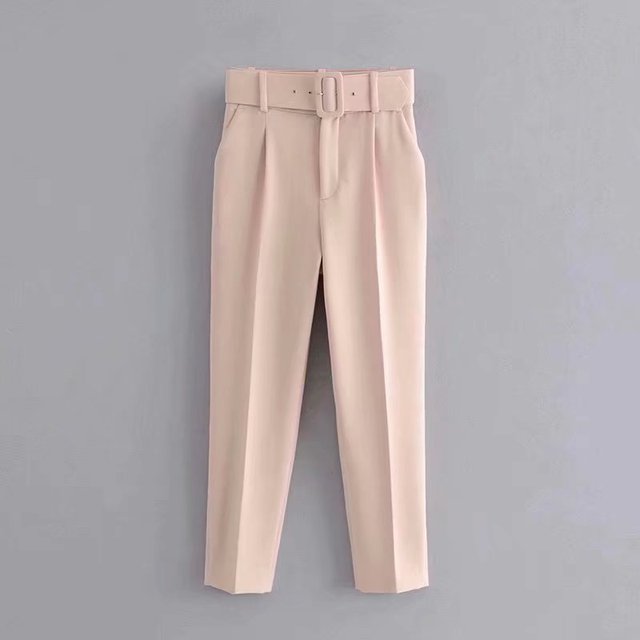 Damen Hochbundhose mit Gürtel und Taschen Lässig