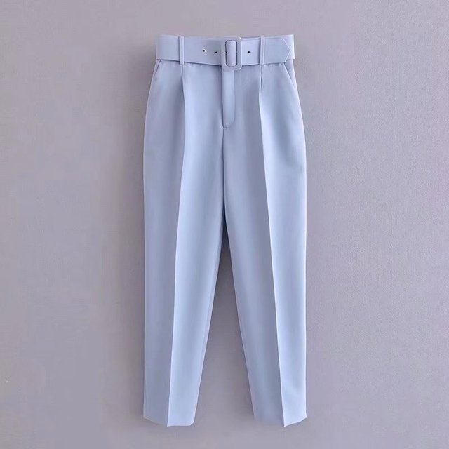 Damen Hochbundhose mit Gürtel und Taschen Lässig