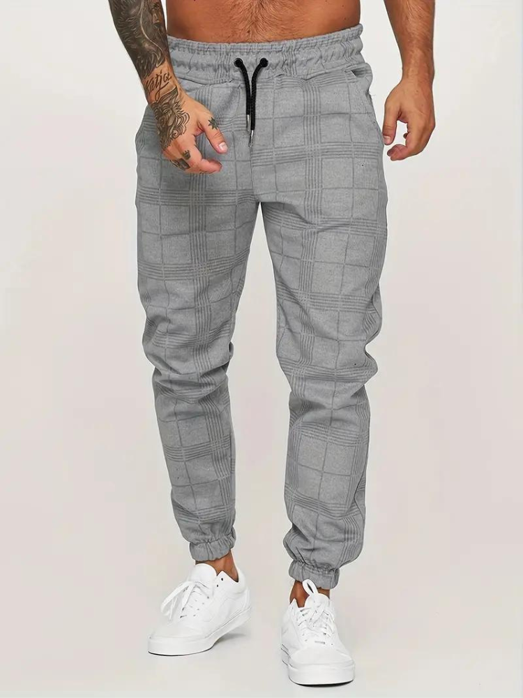 Herren Jogger Elastische Karierte Sweatpants - Norvielle