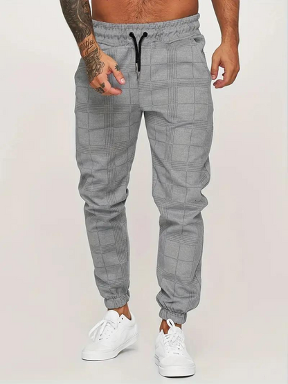 Herren Jogger Elastische Karierte Sweatpants - Norvielle