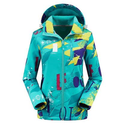 Norvielle Damen Winterjacke Softshell Wasserfest mit Kapuze