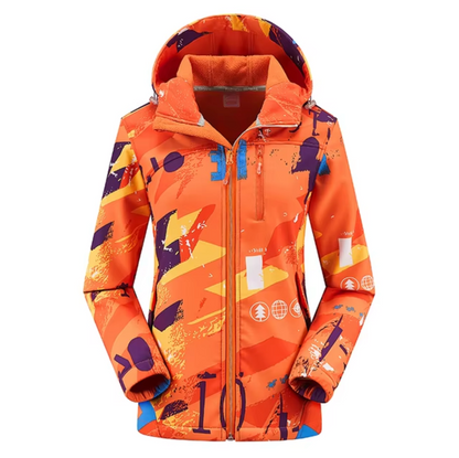 Norvielle Damen Winterjacke Softshell Wasserfest mit Kapuze