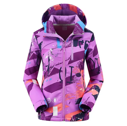 Norvielle Damen Winterjacke Softshell Wasserfest mit Kapuze