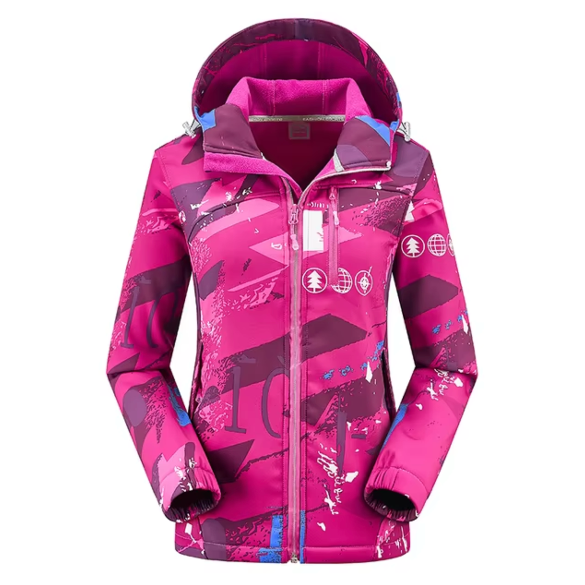 Norvielle Damen Winterjacke Softshell Wasserfest mit Kapuze