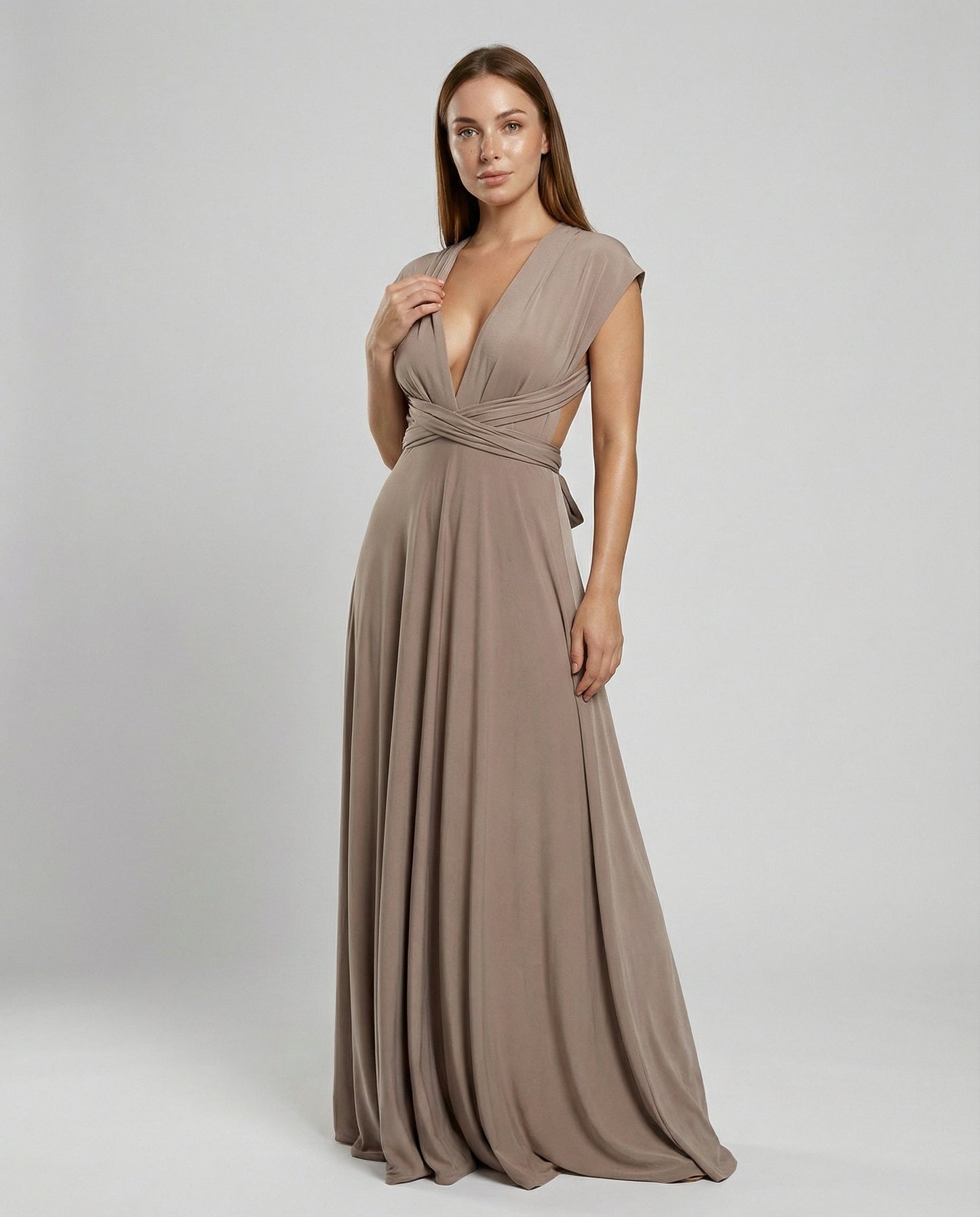 Damen Wickelkleid Baumwolle Vielseitig Schwarz - Norvielle