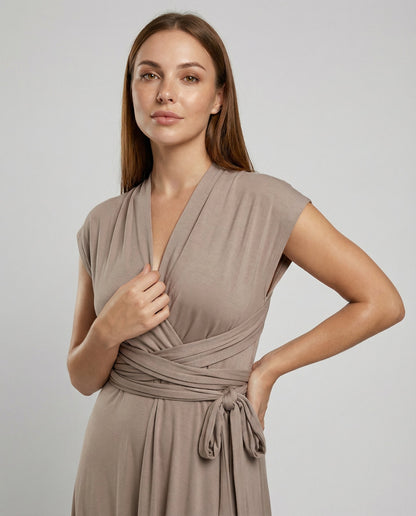 Damen Wickelkleid Baumwolle Vielseitig