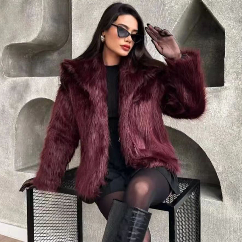 Damen Pelzjacke Warm Stilvoll