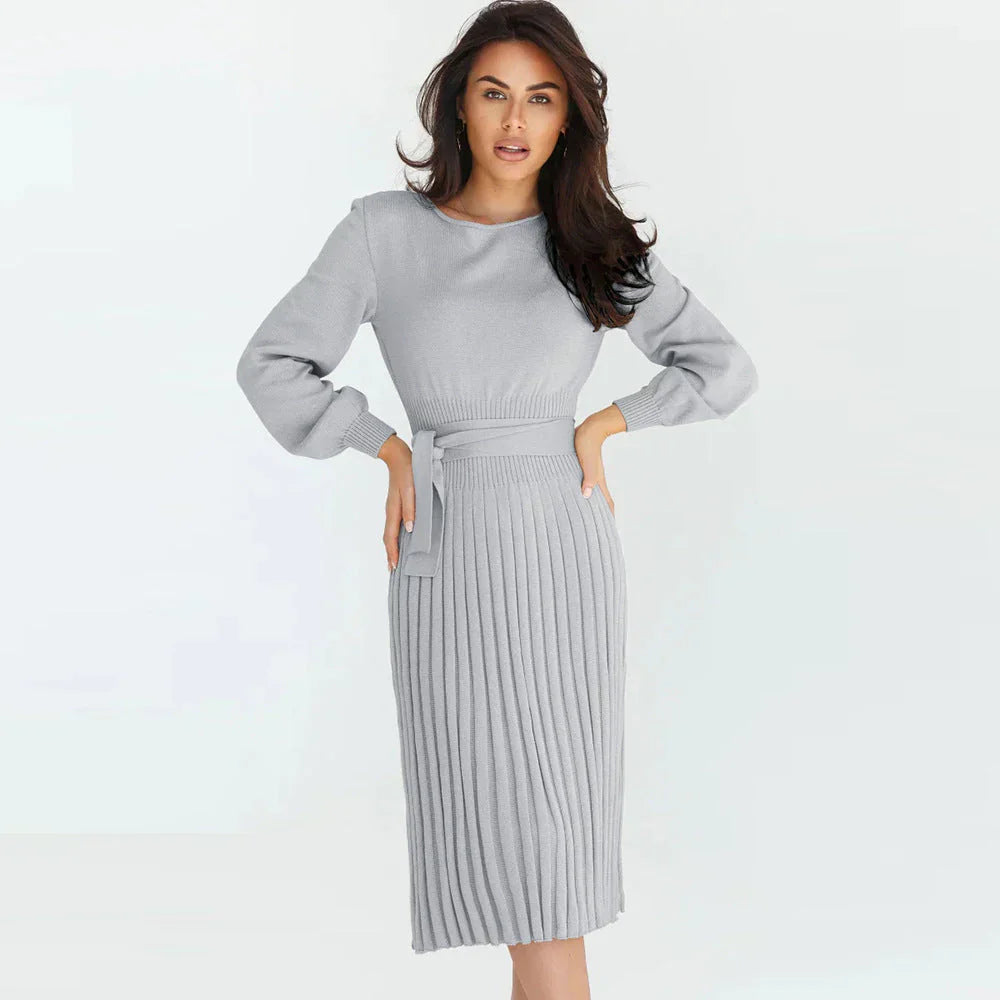 Damen Strickkleid Vielseitig Lang