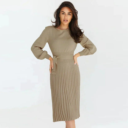 Damen Strickkleid Vielseitig Lang