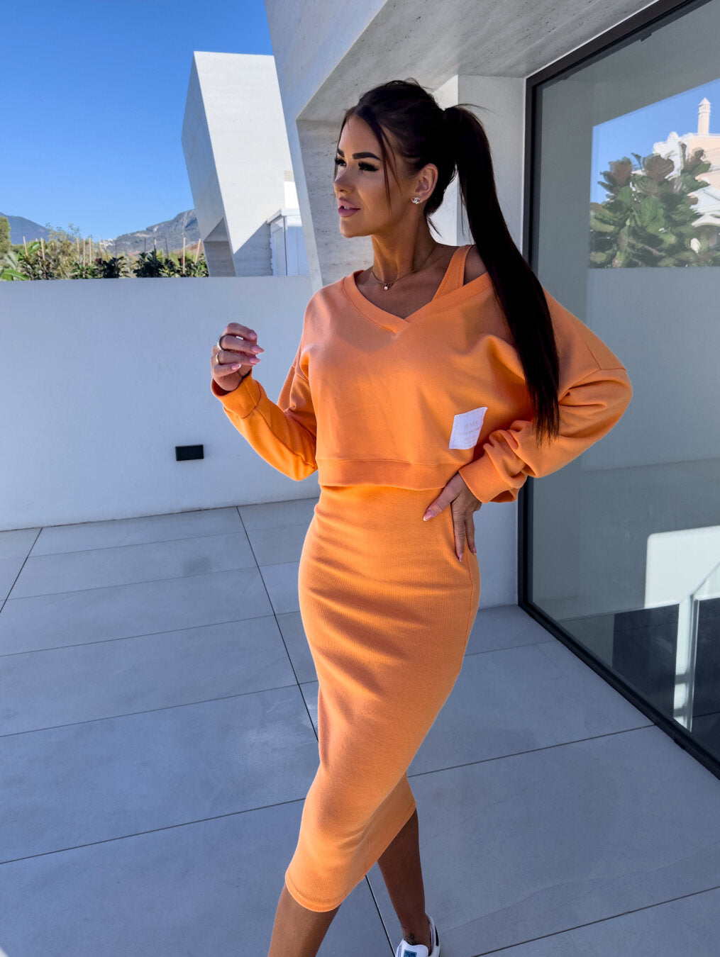 Norvielle Damen Sweatshirt-Kleid-Set - Norvielle