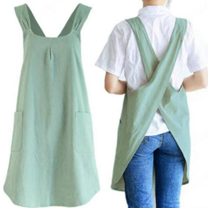 Koreanisches Kreuzrücken-Schürzenkleid Damen Baumwolle