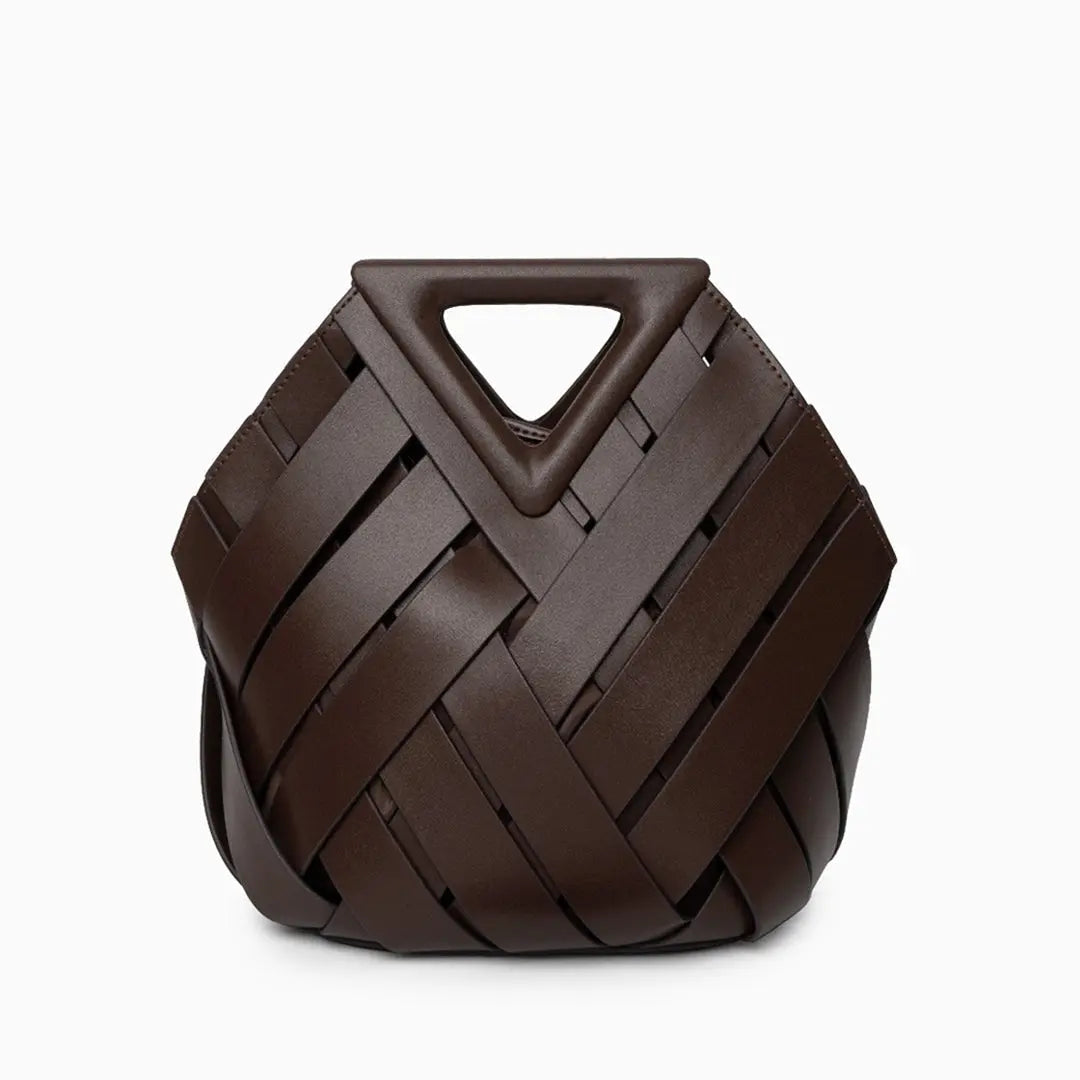 Geflochtene Damenhandtasche aus Rattan Natur - Norvielle