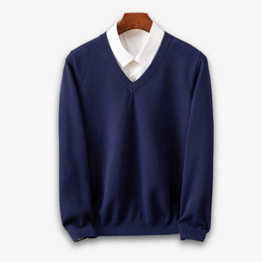 Herren Kaschmirpullover V-Ausschnitt Weich Elegant