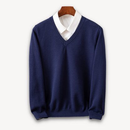 Herren Kaschmirpullover V-Ausschnitt Weich Elegant
