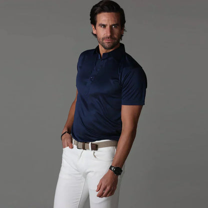 Herren Slim Fit Poloshirt Kurzarm Stretch