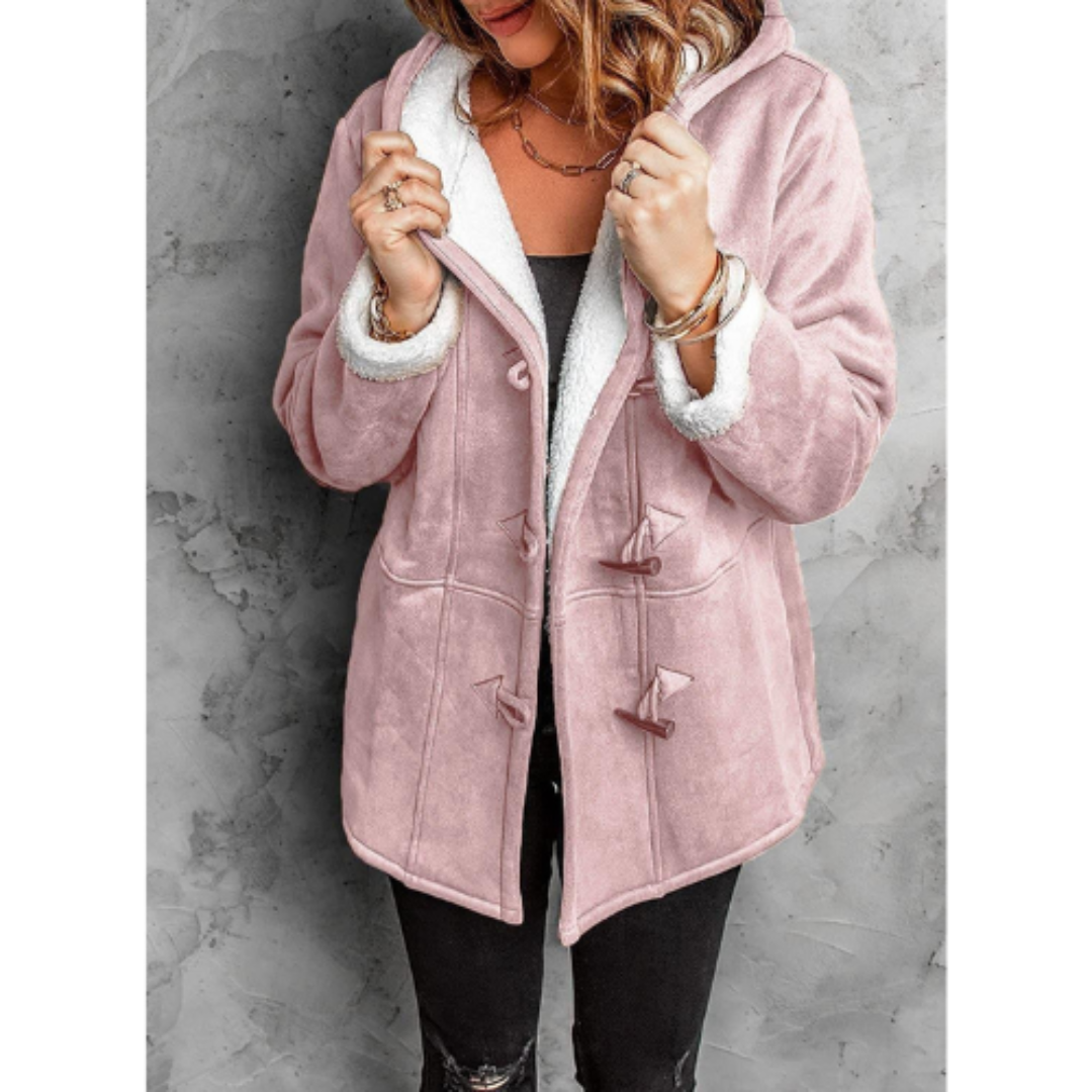 Damen Winterjacke Kaswina Kapuze Fleece Schwarz - Norvielle