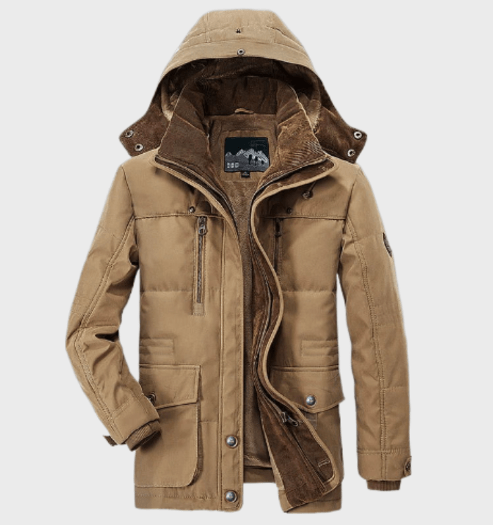 Herren Winterjacke Kapuzenjacke Wasserdicht Schwarz - Norvielle
