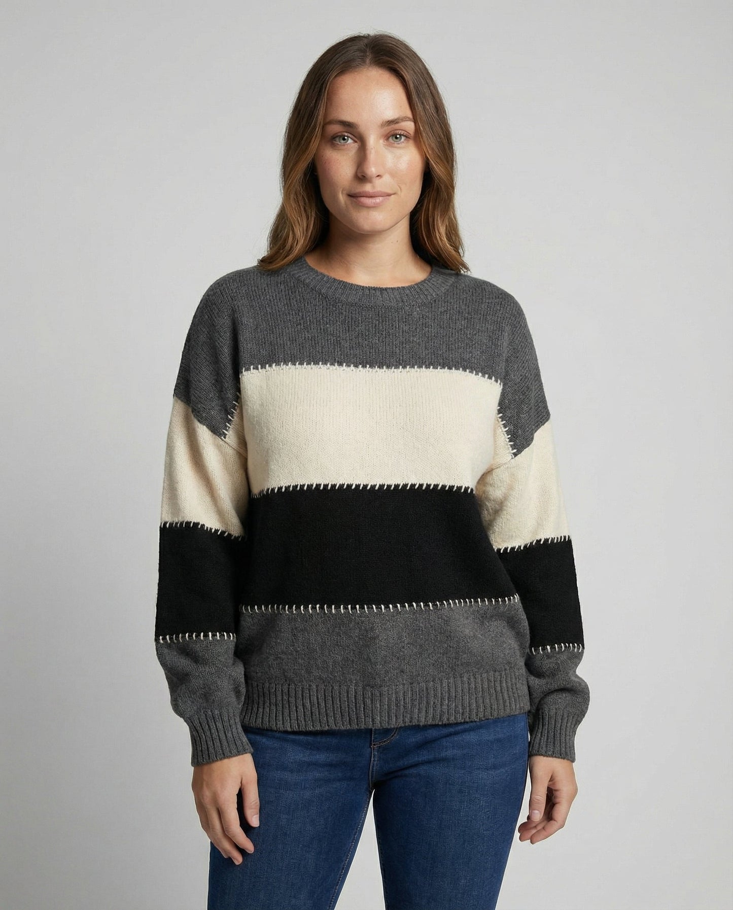 Damen Streifenpullover Bequem Locker - Norvielle