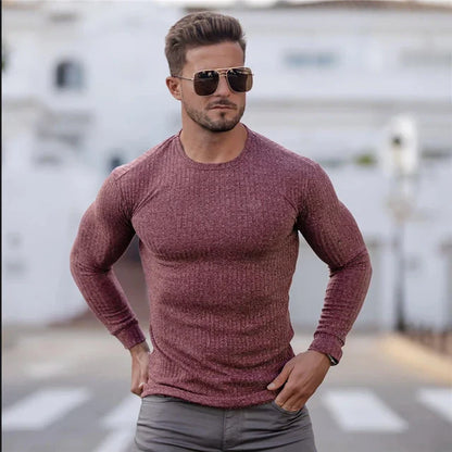 Herren Pullover Rundhalsausschnitt Gerade Form