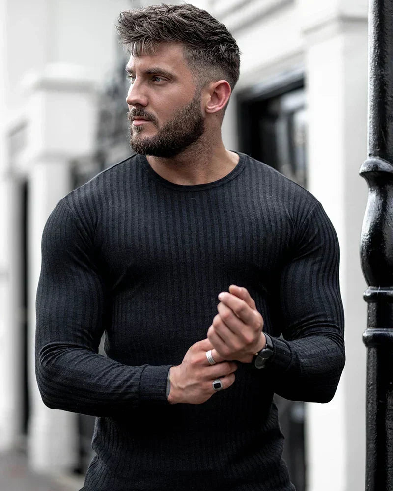 Herren Pullover Rundhals Gerade Form