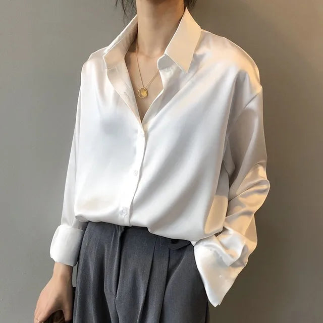 Damen Bluse Langarm Kragen