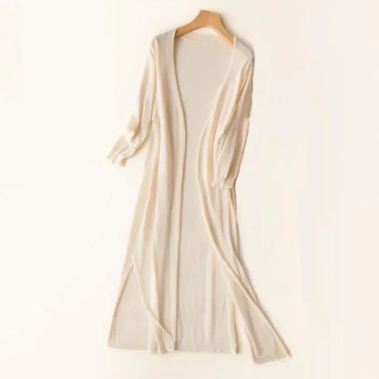 Damen Lange Strickjacke Leicht Drapé-Stil