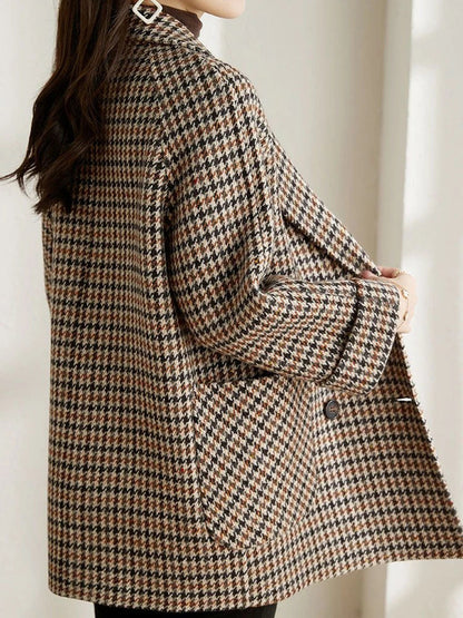 Damen Kariertes Blazer-Jackett Frühjahr