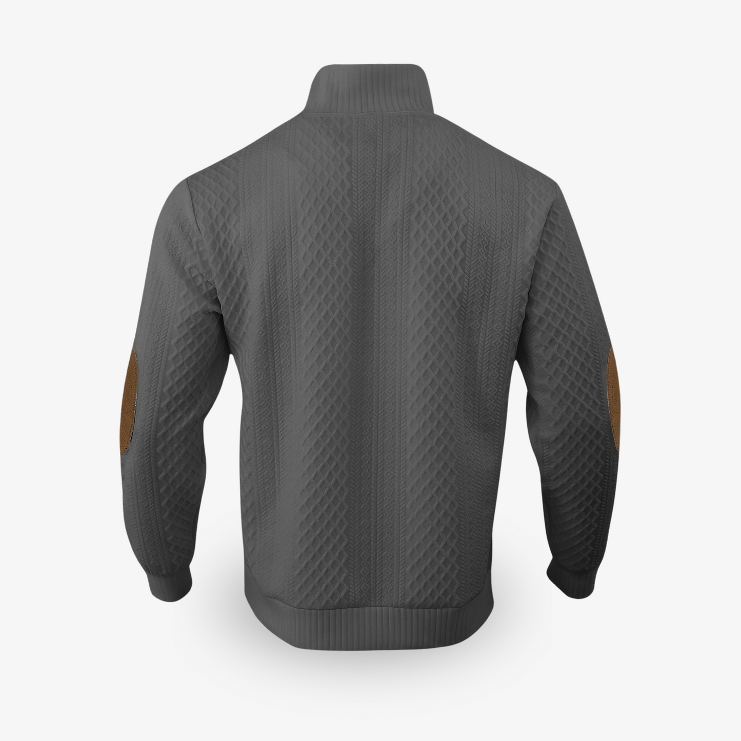 Herren Strickpullover halbgeknöpft Struktur Optik Beige
