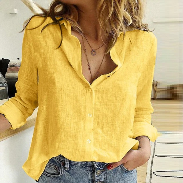 Damen Langarm Bluse mit Knöpfen Elegantes Design - Norvielle
