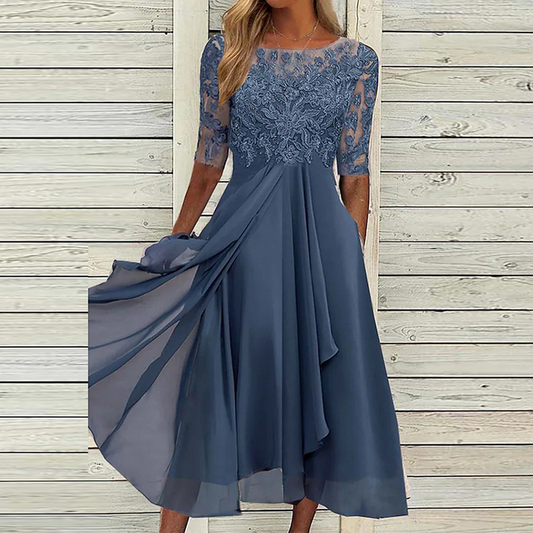 Elegantes Damen Spitzenkleid Glamourös Schwarz - Norvielle