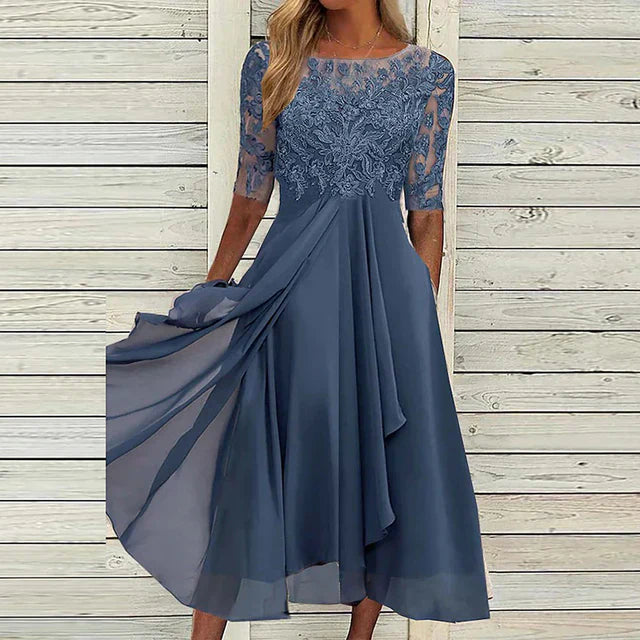 Dunkelblaues Damen Festkleid - Norvielle