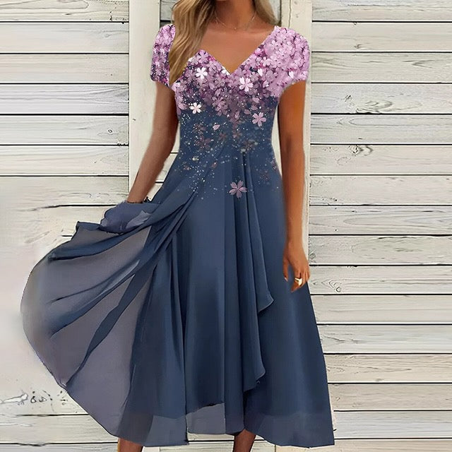 Damen Sommerkleid Elegant Leicht Pastell